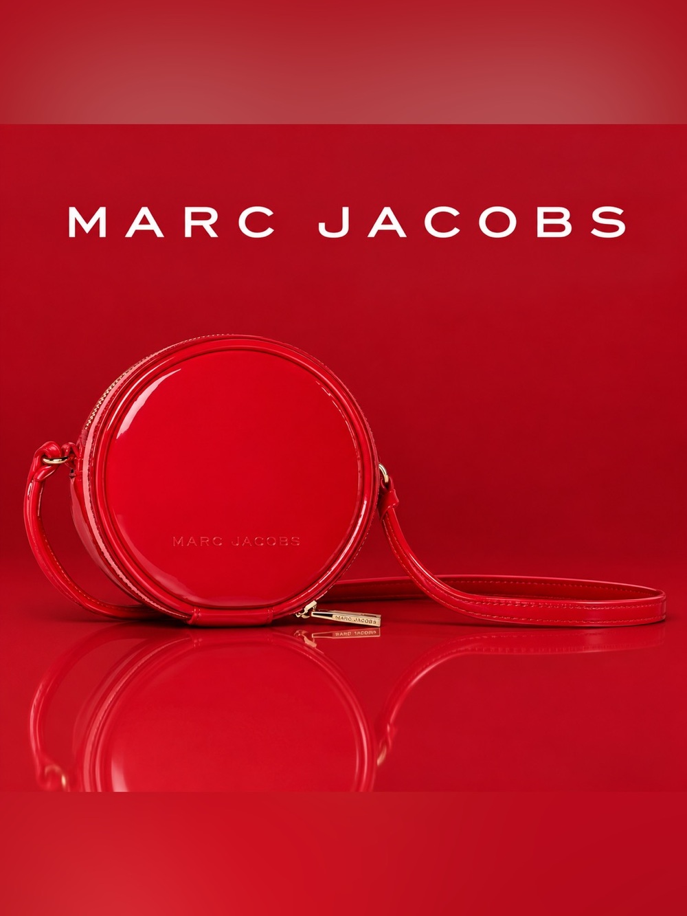 MARC JACOBS Mini Canteen Round Patent Crossbody Bag Red NWOT